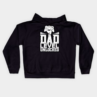 Mens Gamer Dad Video Game Father's Day Dad Level Unlocked Kids Hoodie